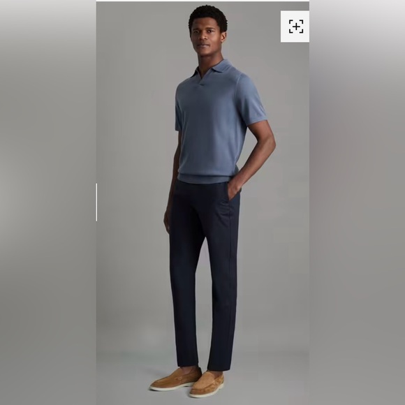 Reiss Other - REISS 
Duchie Merino Wool Open Collar Polo Shirt - Washed Stone size M